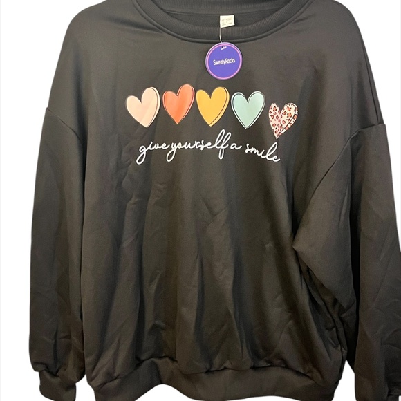 NWT Black Hearts Sweatshirt Size M - Picture 1 of 3